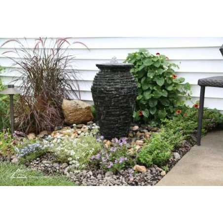 Extra Small Stacked Slate Urn Fountain Kit