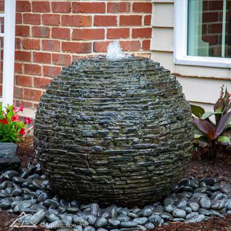 Medium Stacked Slate Sphere Landscape Fountain Kit