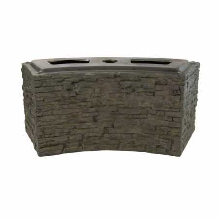 Small Curved Stacked Slate Wall Base