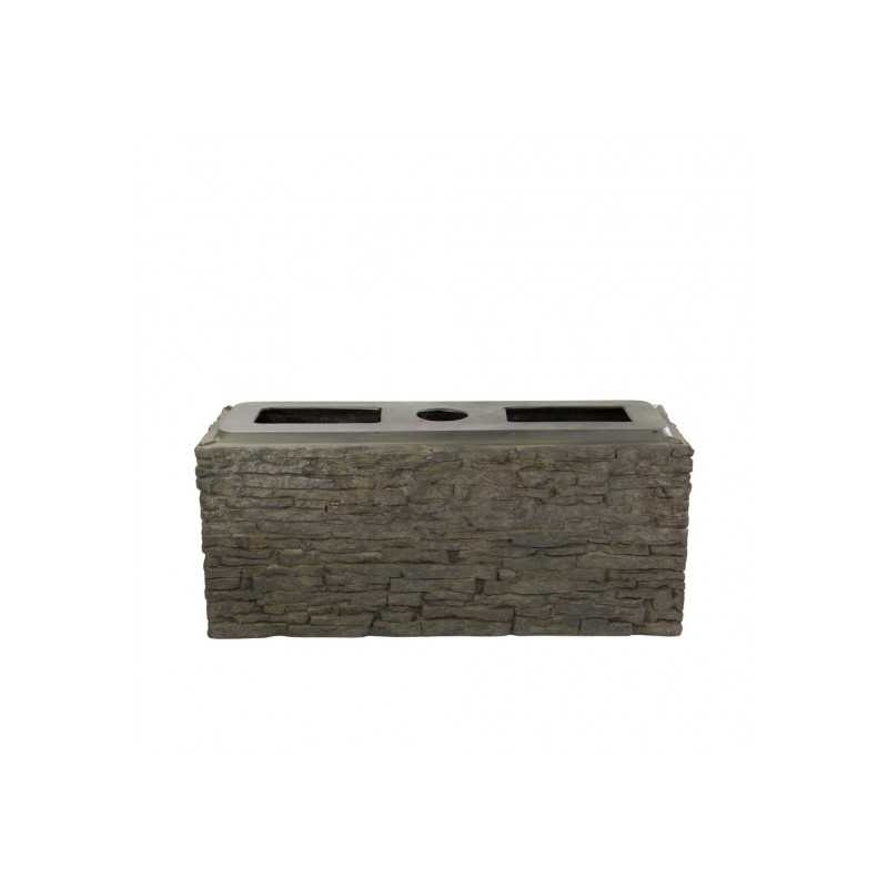 Small Straight Stacked Slate Wall Base