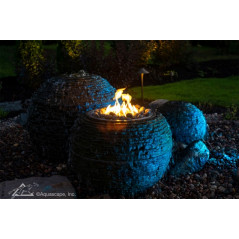 Fire and Water Stacked Slate Sphere – Medium
